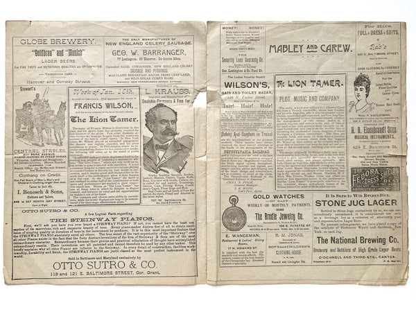 Ford's Grand Opera House (January 1893 program)