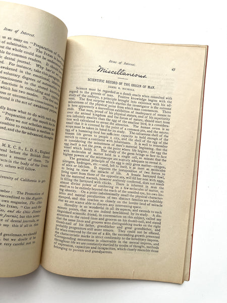Items of Interest. The Dental Independent. Vol. VII., No. 1. January, 1885.