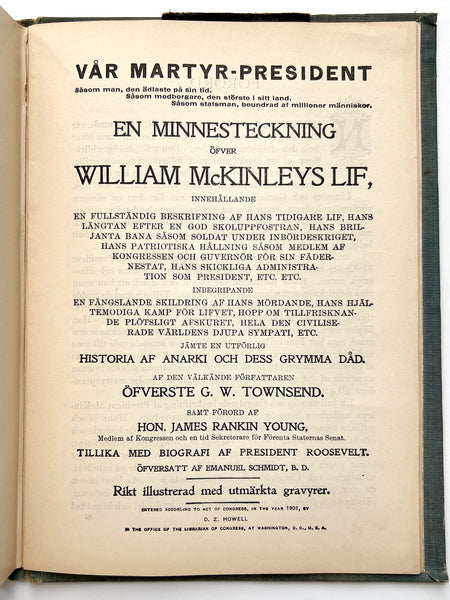 Die Lebensgeschichte von Wm. McKinley, Unser Martyrer=President (cover title)