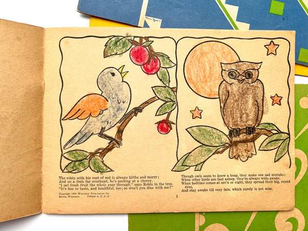 Four (4) Whitman series 677 Books to Color and Read