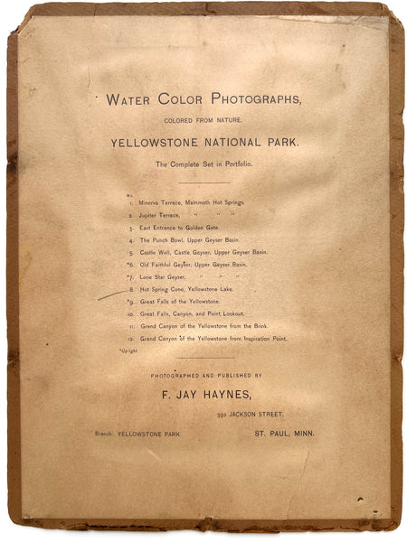 Water Color Photographs Colored from Nature. Yellowstone National Park.