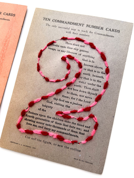 Ten Commandment Number Cards [numbers 1 & 2]