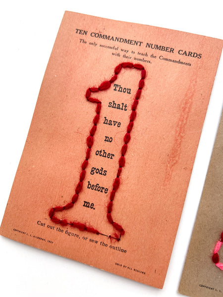 Ten Commandment Number Cards [numbers 1 & 2]