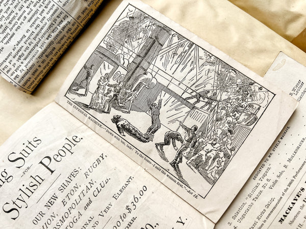 Gilded Age scrapbook of Brooklyn & NYC theater bills and ephemera, ca. 1873-1881, including rare Edwin Booth and Wallack’s Theatre publications (plus Gilbert & Sullivan, Sarah Bernhardt, and Brooklyn Theatre before it burned)