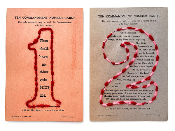 Ten Commandment Number Cards [numbers 1 & 2]