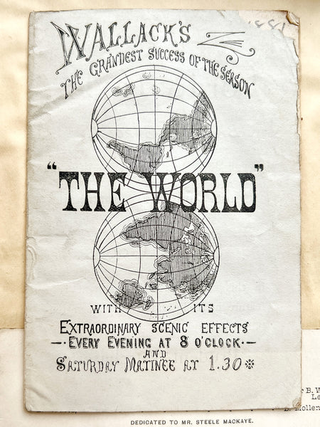 Gilded Age scrapbook of Brooklyn & NYC theater bills and ephemera, ca. 1873-1881, including rare Edwin Booth and Wallack’s Theatre publications (plus Gilbert & Sullivan, Sarah Bernhardt, and Brooklyn Theatre before it burned)