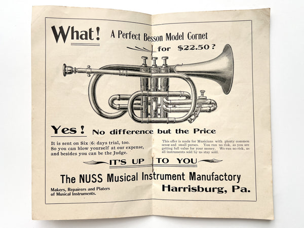 Program of Snyder's 15th Annual Band Carnival. Saturday, August 5, 1905. Brookside Park, Near Dover. All Day and Evening. 12 Bands and 1 Mandolin Club Participating