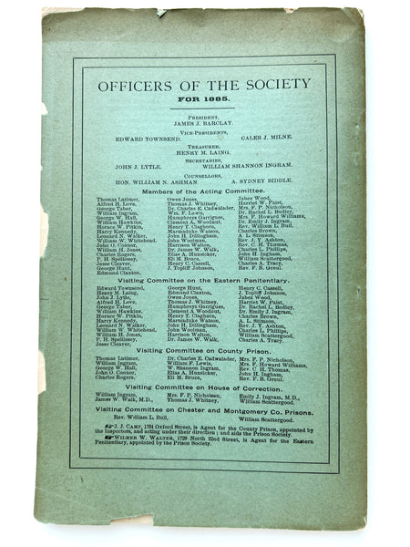 The Journal of Prison Discipline and Philanthropy. New Series, No. 24. January, 1885.