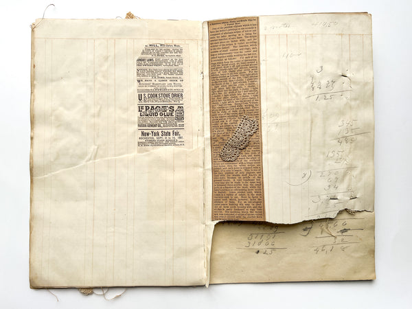 Crochet scrapbook housed in "Alphabet & Leger for Book Keeping"