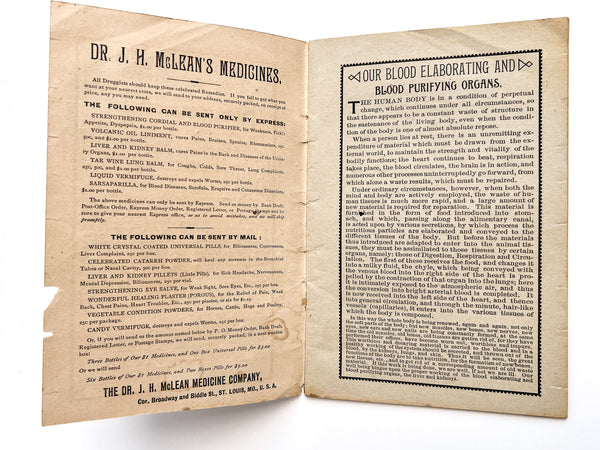 Dr. J. H. McLean's Book of Useful Information, with weather forecasts and storm chart by Rev. Irl R. Hicks, the "Storm Prophet."