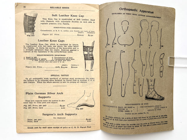 Illustrated Catalogue of Reliable Goods: Abdominal supporters, elastic stockings, knee caps, suspensory bandages, anklets, orthopaedic apparatus, trusses, etc.