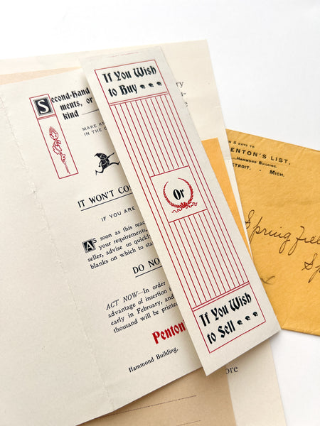 Prospectus &c. for "Penton's List" second-hand tool exchange