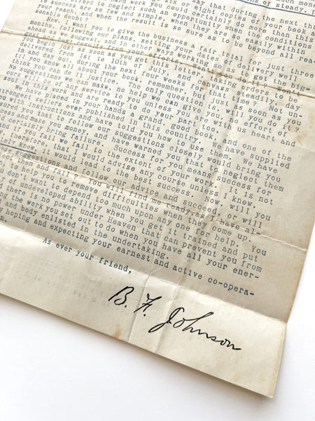 B. F. Johnson real photo illustrated circular to agents
