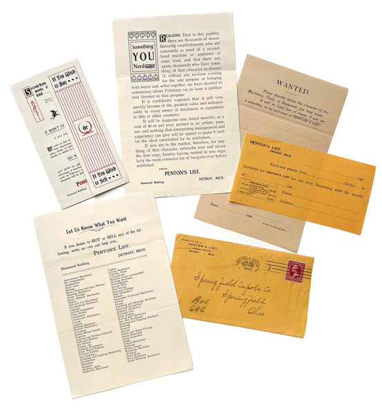 Prospectus &c. for "Penton's List" second-hand tool exchange