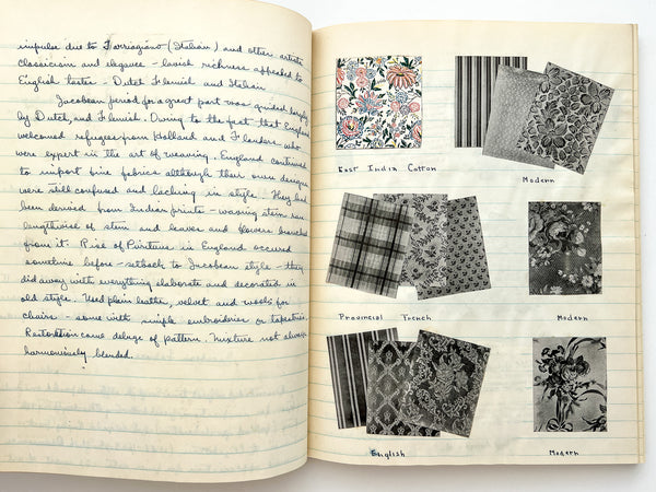 History of Textiles (student notebook)