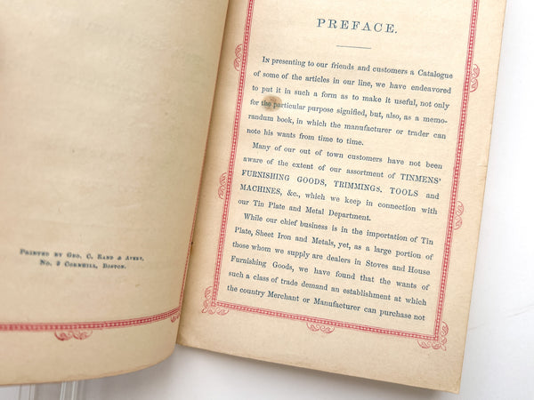 Catalogue of Goods from Farrar, Follett & Co. Importers of Tin Plate, Sheet Iron and Metals...