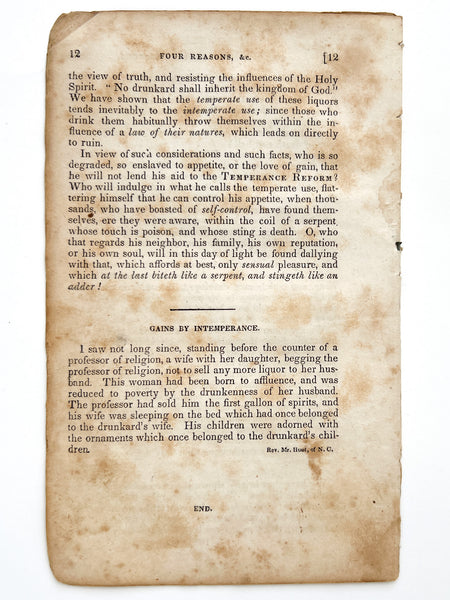 Four Reasons Against the Use of Alcoholic Liquors (Tract No. 288)