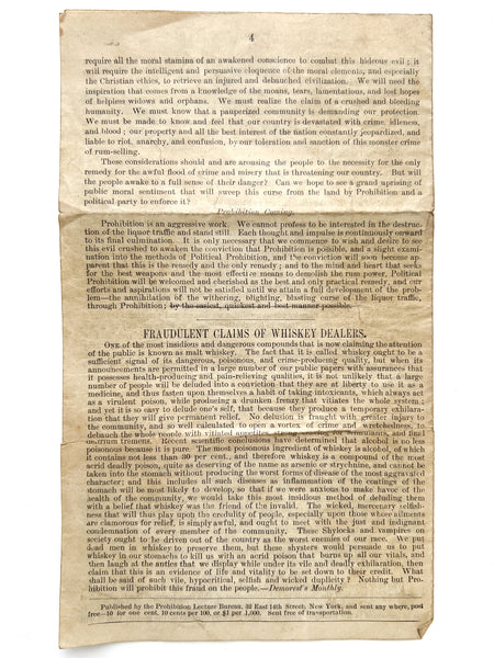 Prohibition Bombs. Vol. I, No. 16. April 17, 1886. "Patriotic Prohibition."