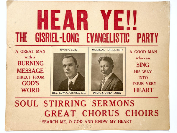 Hear Ye!! The Gisriel-Long Evangelistic Party