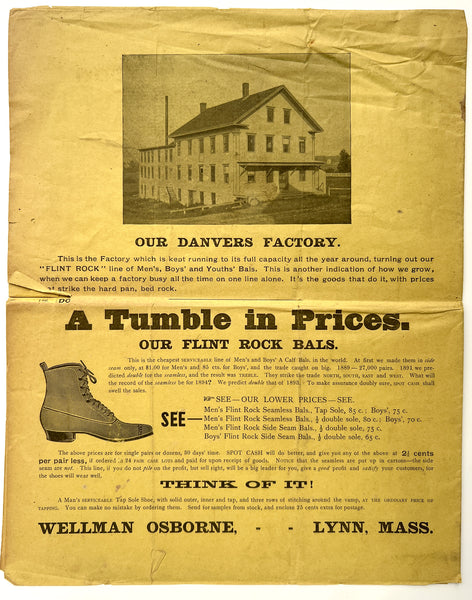 January, 1894. Trade Revivers. Underbuy. Undersell. (Osborne's Shoe Manufactory circular)