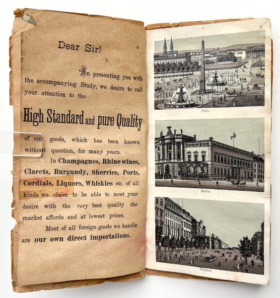 Souvenir of Bernhardt Bros. Importers and Wholesale Dealer of Wines, Liquors, Etc.