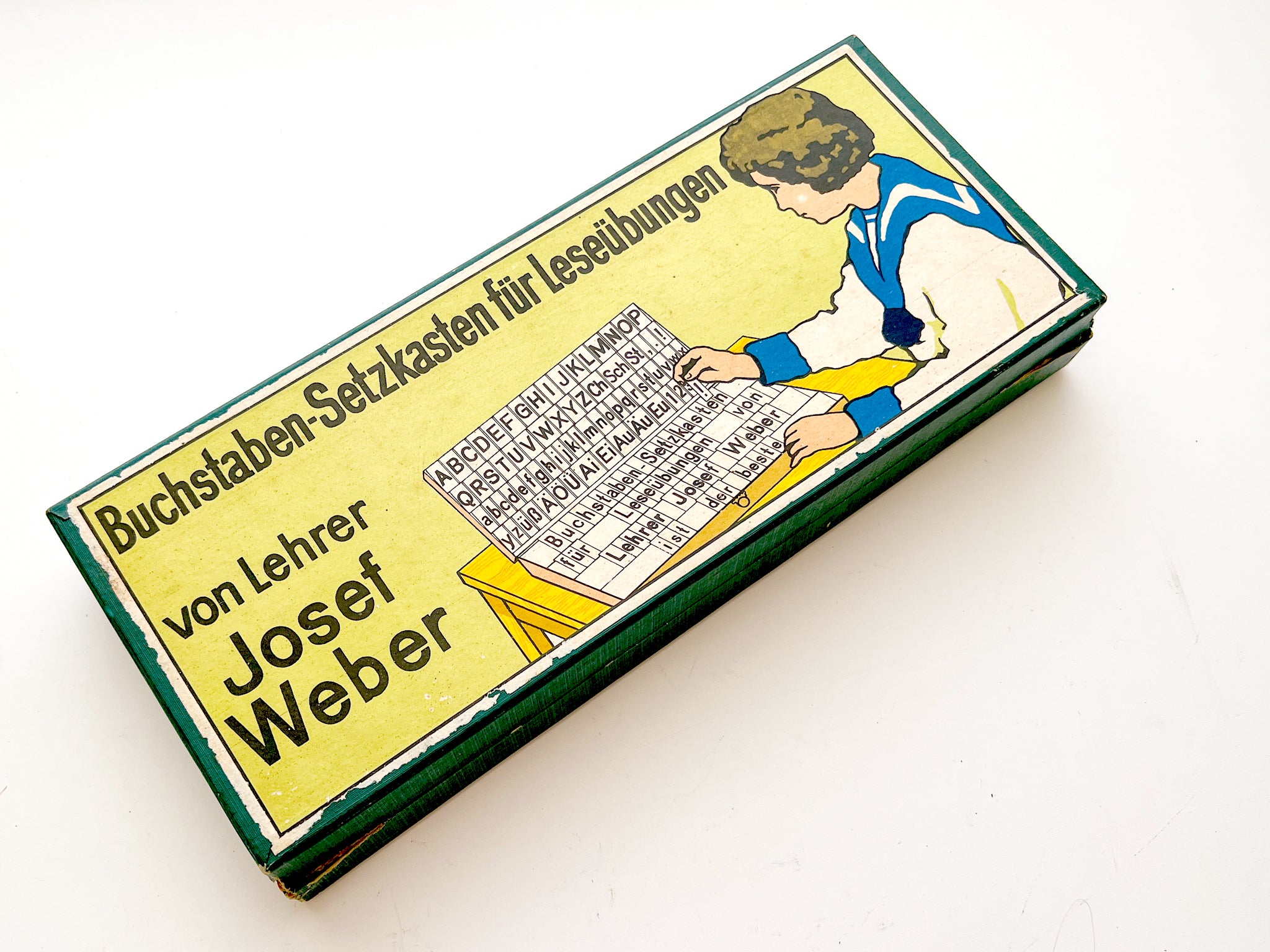 Schule für die Barocklaute Buchstaben-Setzkasten für Leseübungen von Lehrer Josef Weber