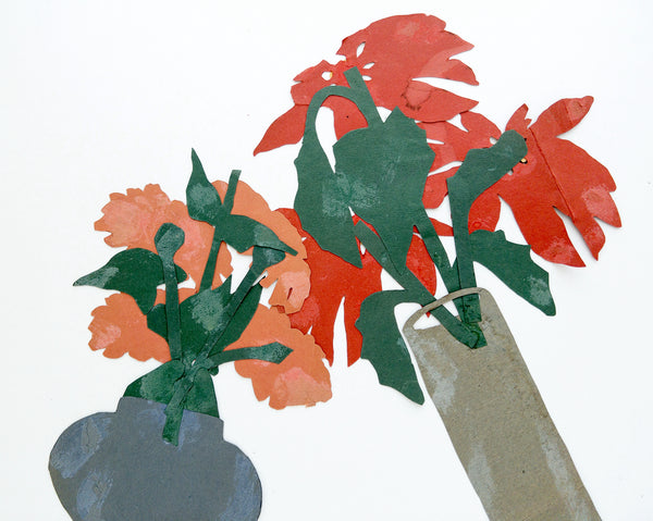 3 bouquets of paper-cut flowers by Dorothy Hess, 1933