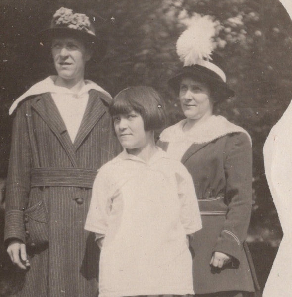 Two photographs of one & three 3 [young] women