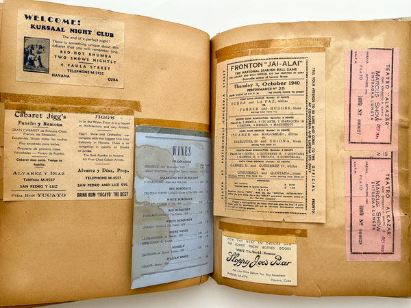 Travel Scrapbook from trips to Europe (1938) and Cuba (1940)
