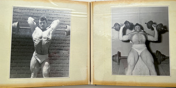 Personal photograph album and scrapbook of 1950s bodybuilder Alex Pilin