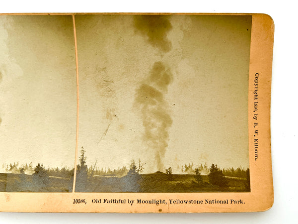 10586 Old Faithful by Moonlight, Yellowstone National Park [Kilburn stereograph]