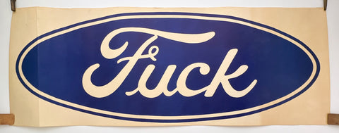 Explicit Altered "Ford" logo silkscreen protest poster