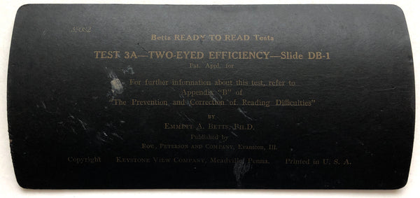 Betts Ready to Read Test 3A: Two-Eyed Efficiency (Keystone Stereoview #35082)
