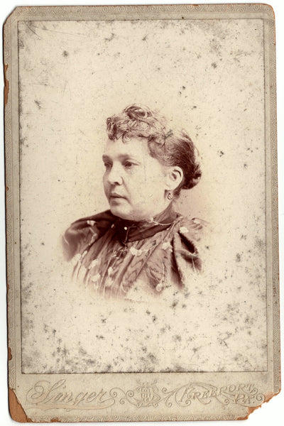 Dead woman with an indelible expression (Victorian post-mortem photograph)