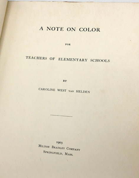 A Note on Color for Teachers of Elementary Schools