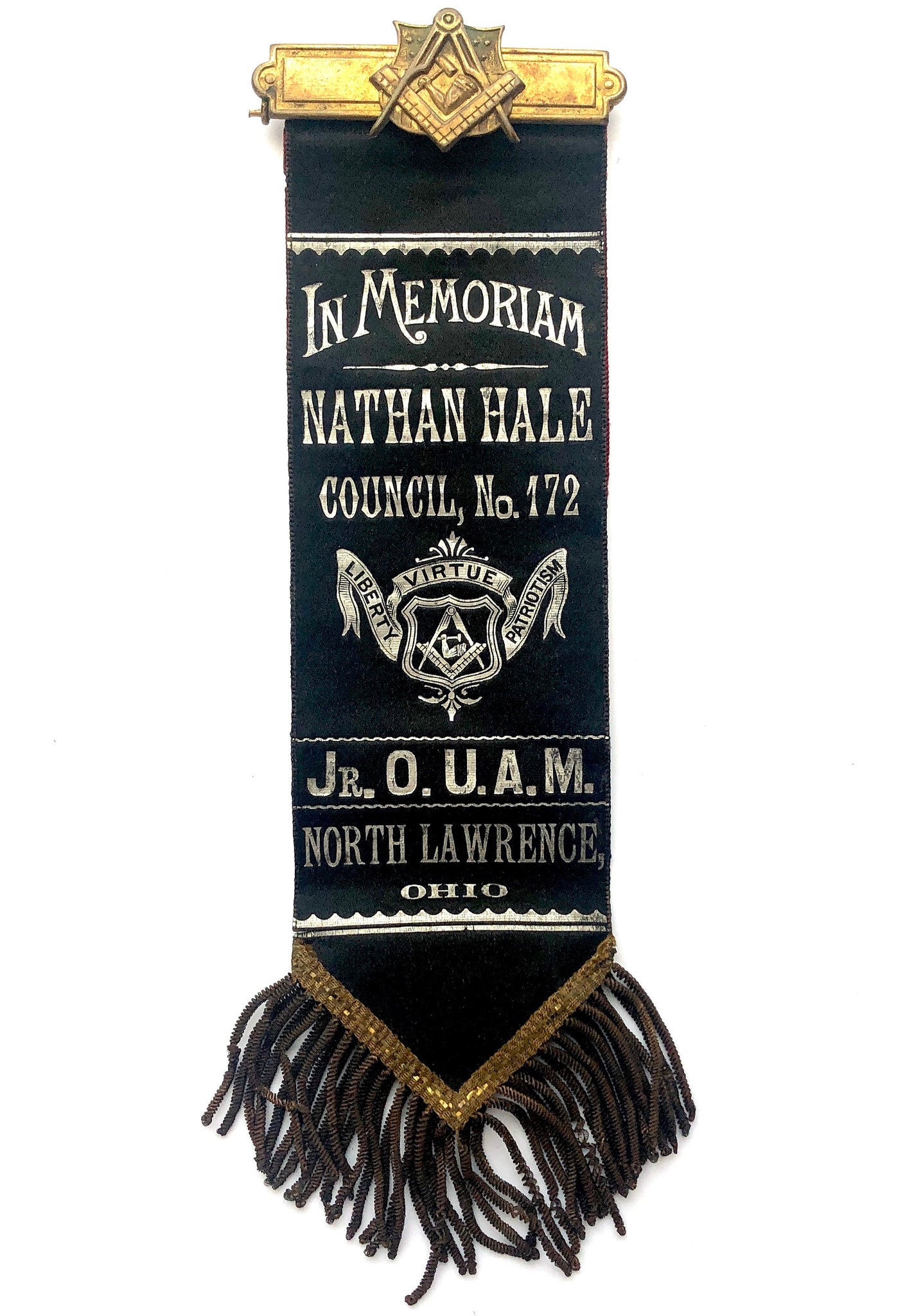 Fraternal Society Memoriam Ribbon Badge, ca. 1900
