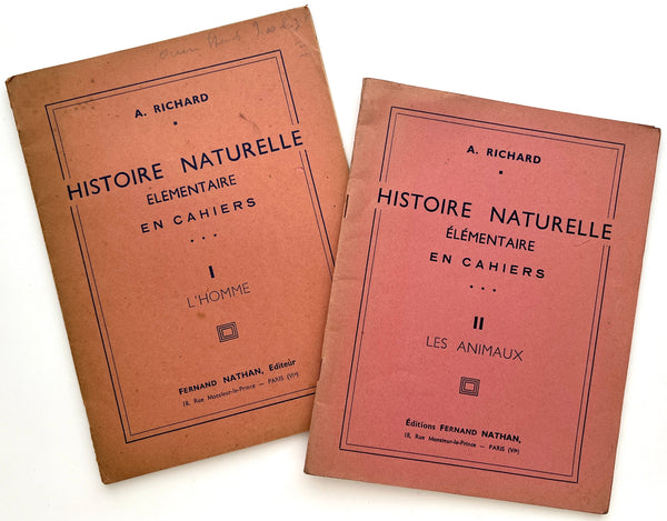 Histoire Naturelle Elementaire en Cahiers I. L'Homme & II. Les Animaux (2 vols.)