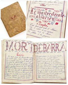 Cahier de Chansons Young man's manuscript notebook of French lyrics