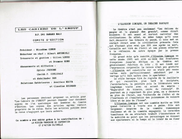 Les Cahiers de l'ENSUP "Theatres" Collection Recontres No. 2, Mai 1988