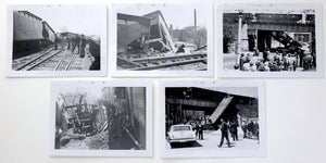 5 photographs of Minneapolis & St Louis Railroad train derailment, May 1961
