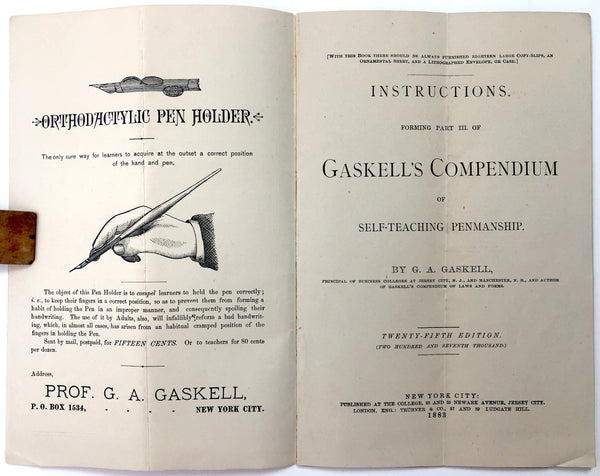 Instructions. Forming Part III of Gaskell's Compendium of Self-Teaching Penmanship