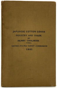 The Japanese Cotton Industry and Trade: Recent Development and Future Outlook with Special Reference to Comparative Costs and Competition between Japan and the United States