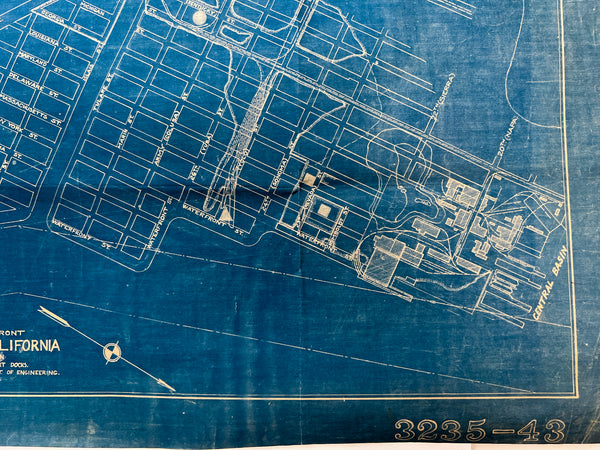 1918 Map of the Waterfront, San Francisco, California (blueprint)