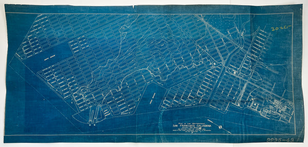 1918 Map of the Waterfront, San Francisco, California (blueprint)