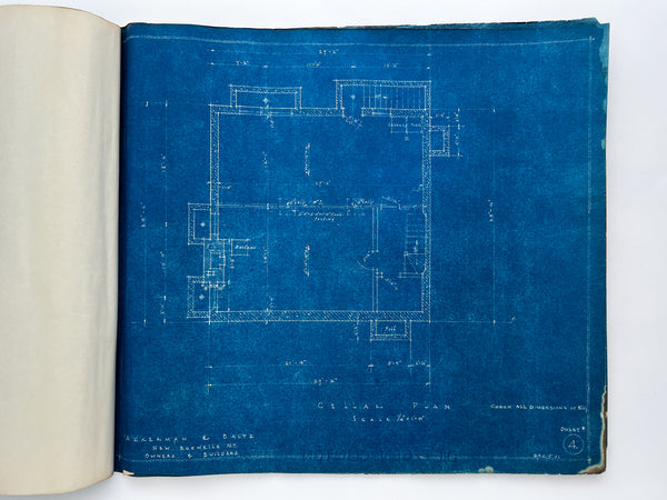Original set of blueprints for Colonial Revival House and Garage in New Rochelle, NY