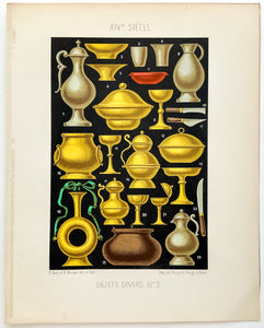 Objets Divers No. 3, XIV Siècle (single plate from 'Les Arts Somptuaires')
