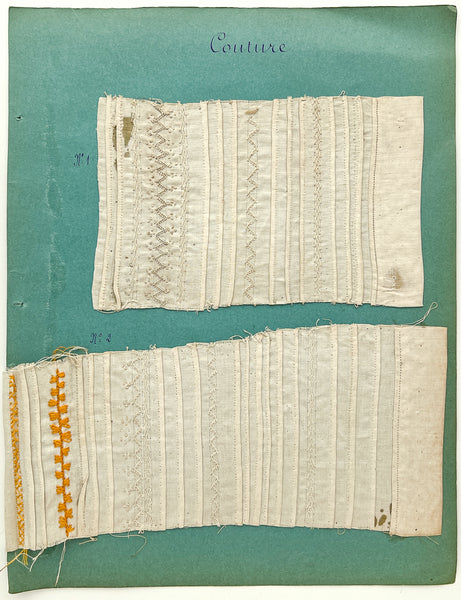 Collection of examples from student sewing course /  échantillons du cours de couture (France, 1939)