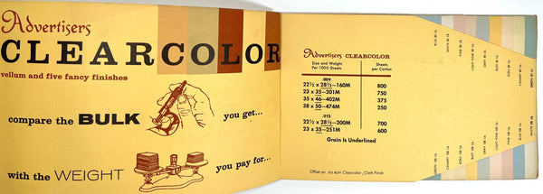 Advertisers Clearcolor Vellum and Five Fancy Finishes (paper sample book)