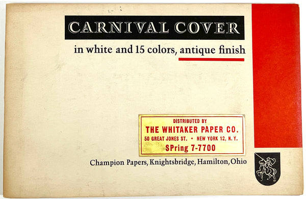 Carnival Cover in white and 15 colors, antique finish (paper sample book)