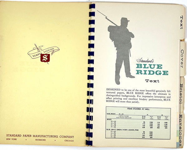 Standard's Blue Ridge Text Cover Bristol and Envelopes (paper sample book)